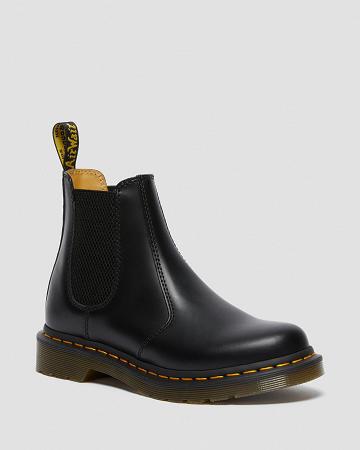 Botines Dr Martens 2976 Smooth Cuero Mujer Negros | MX 726GSO